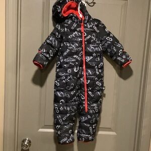 Spyder Black and Red Snowsuit with Graphic Design - 18 Months.